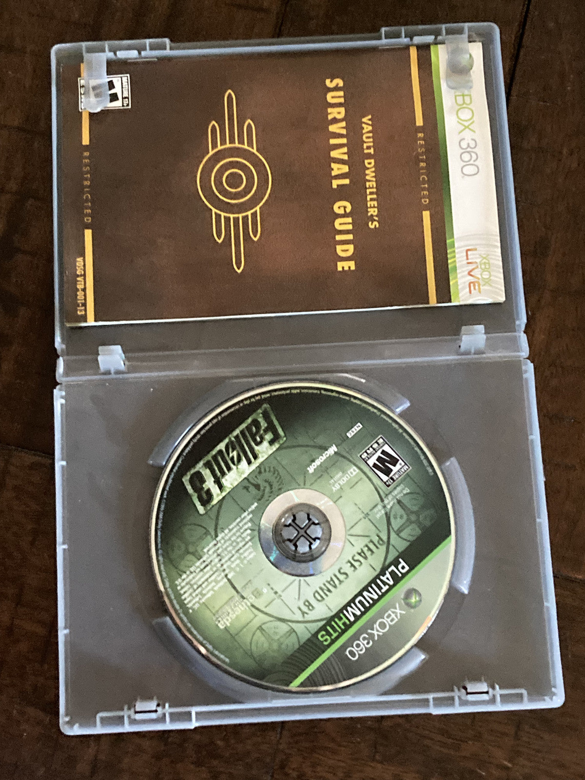 Fallout 3: Platinum Hits (Microsoft Xbox 360, 2008) NO ARTWORK
