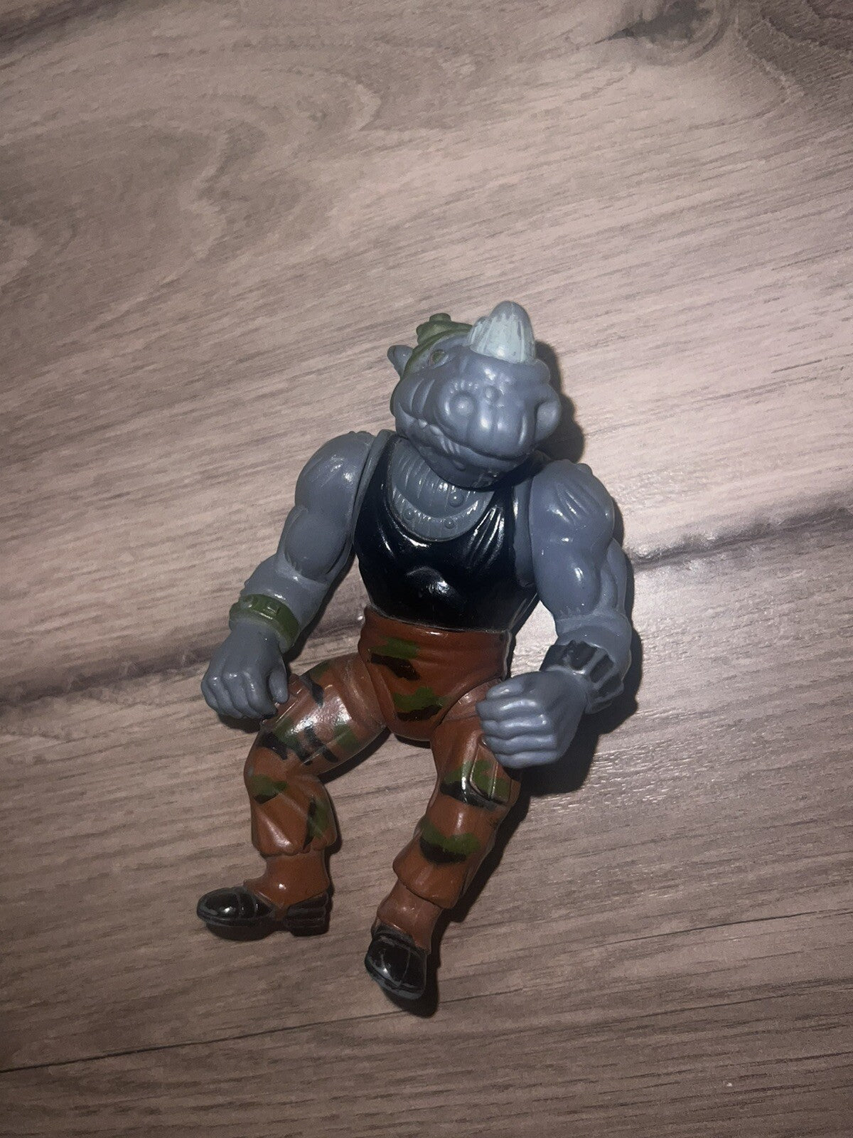 Rocksteady Original Playmates 1989 TMNT Ninja Turtles Action Figure Hard Head