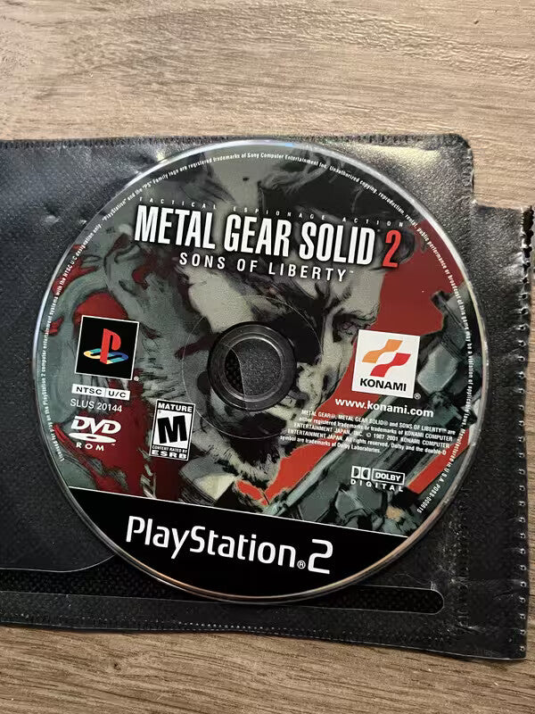 Metal Gear Solid 2: Sons of Liberty (Sony PlayStation 2 PS2, 2002) DISC ONLY