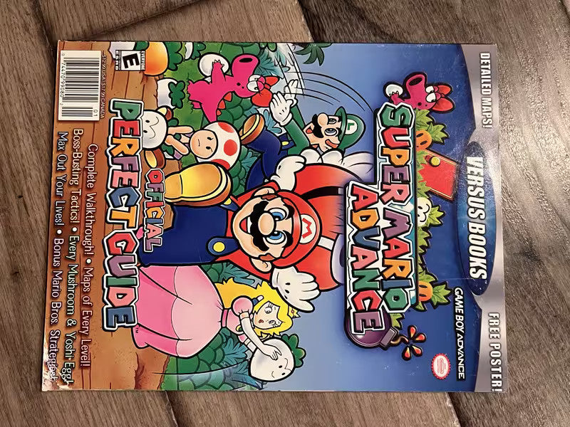 Super Mario Advance Official Perfect Guide Versus Book Strategy Guide W/ Poster