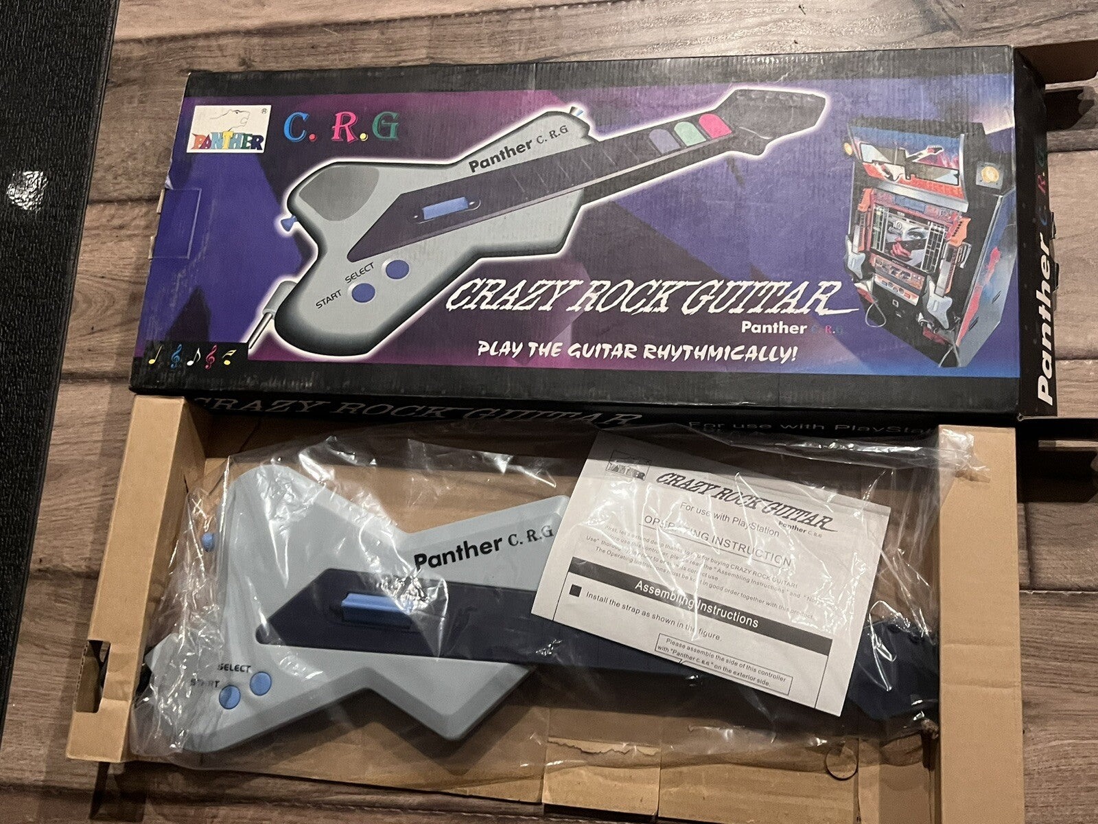 Panther Crazy Rock Guitar PlayStation CIB COMPLETE FOR DDR