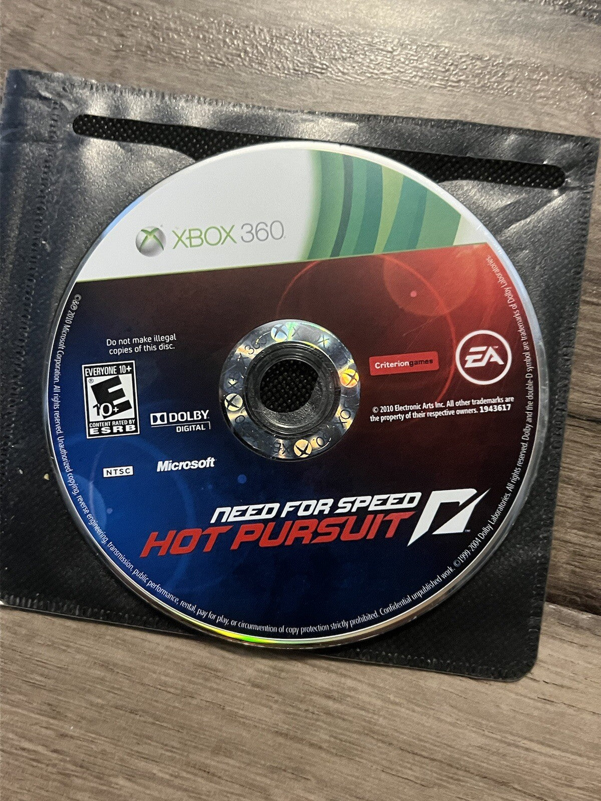 Need for Speed: Hot Pursuit (Microsoft Xbox 360, 2010) DISC ONLY