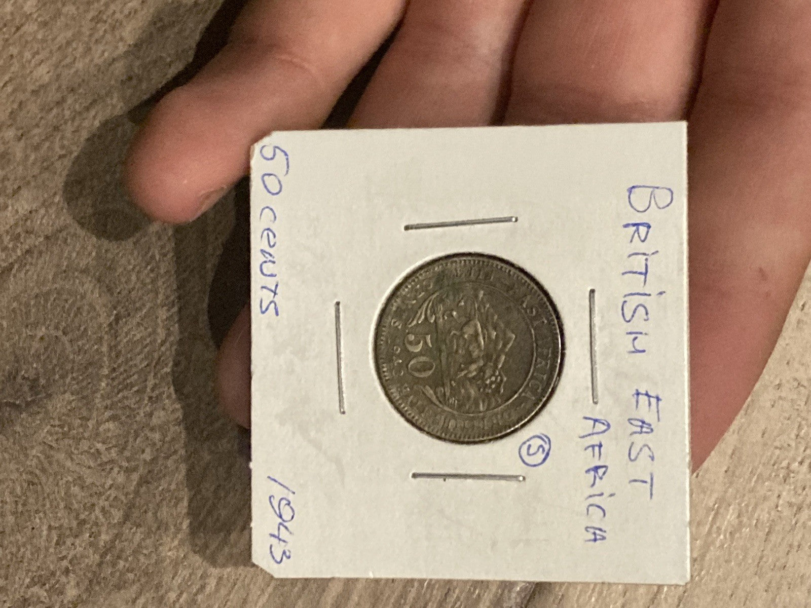 Uganda British East Africa 50 Cents Half Shilling 1943 George VI Coin