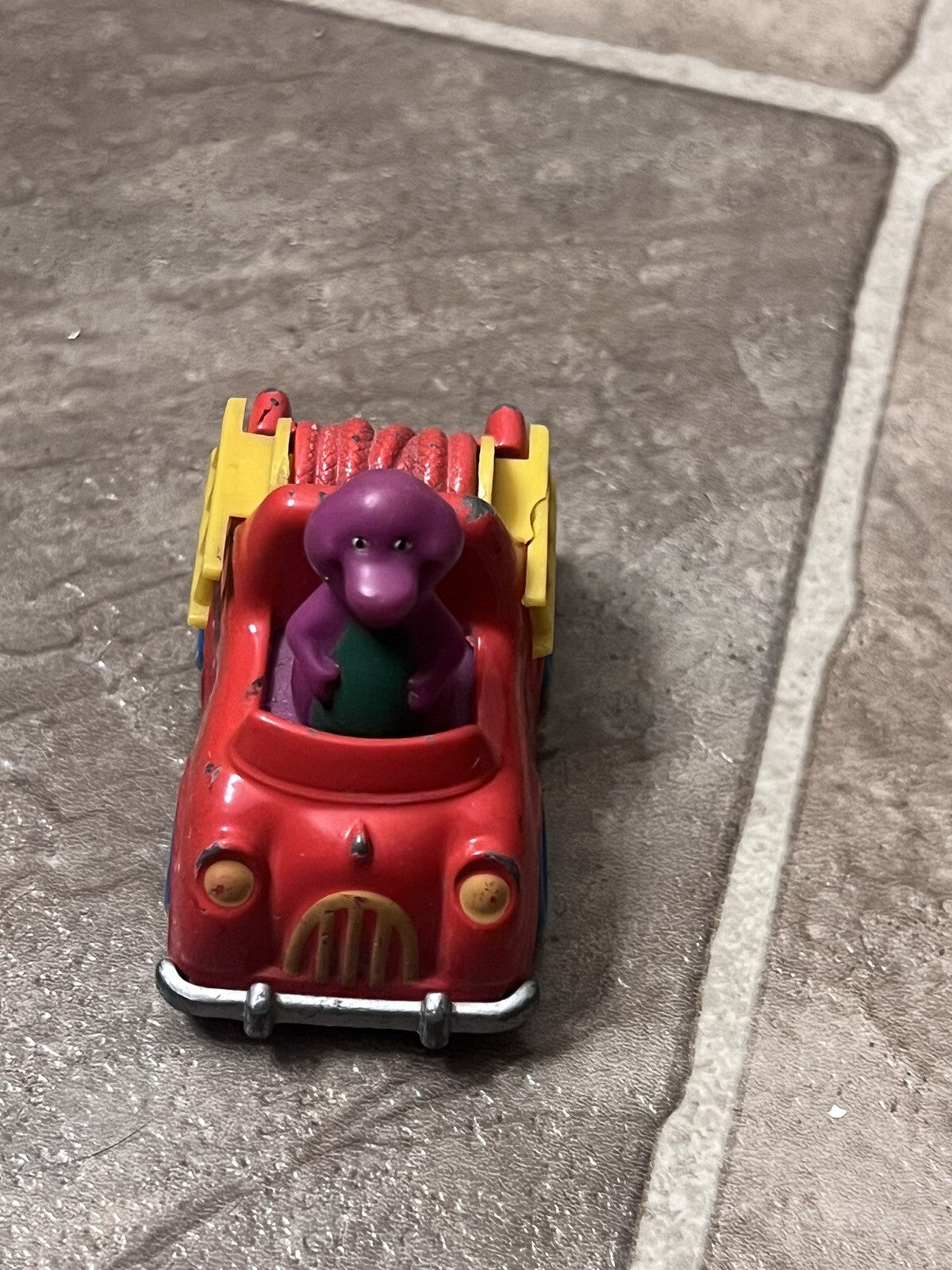 Barney the Purple Dinosaur Diecast Red Fire Truck Toy Car  Hasbro Lyons 1997