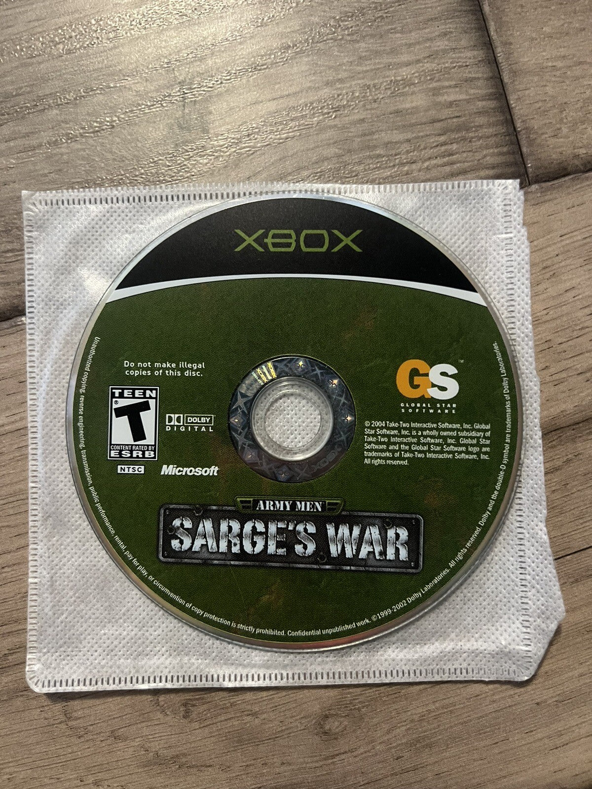Army Men: Sarge's War (Microsoft Xbox, 2004) DISC ONLY