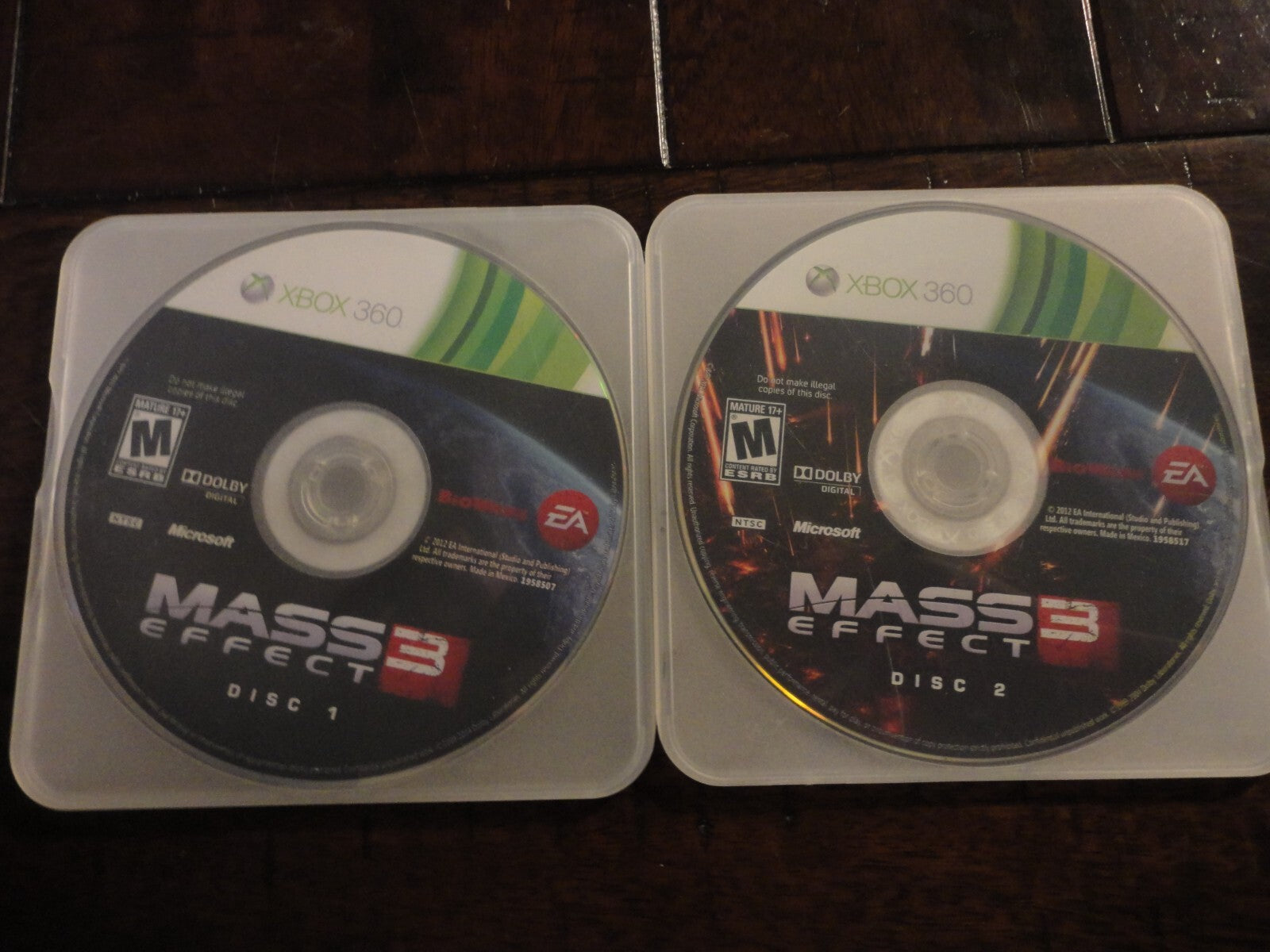 Mass Effect 3 (Microsoft Xbox 360, 2012) DISCS ONLY