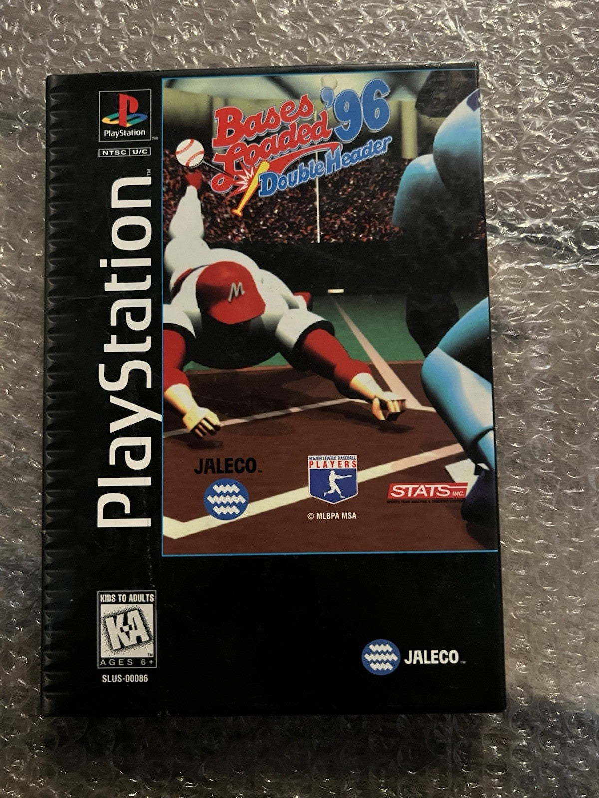 Bases Loaded 96: Double Header (Sony PlayStation 1, 1995) CIB WITH LONG BOX