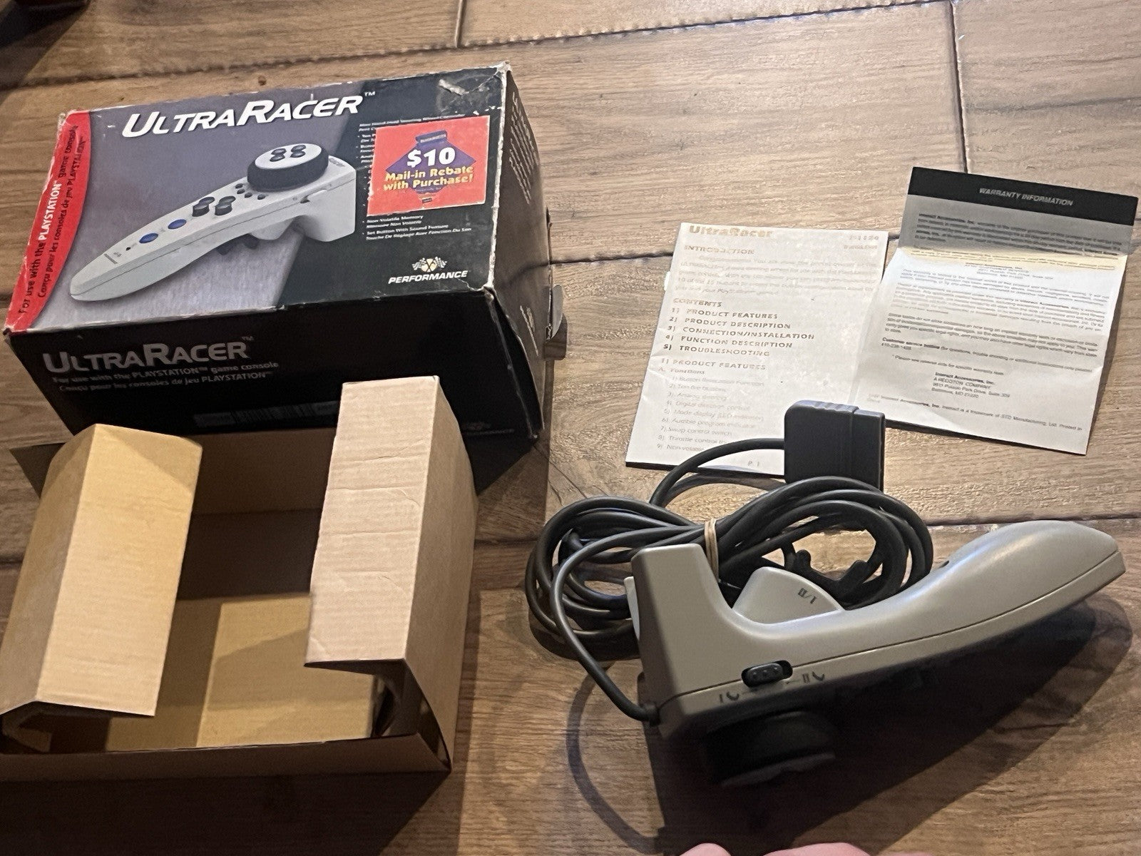 Ultra Racer Steering Controller For Playstation 1 PS1 CIB COMPLETE IN BOX