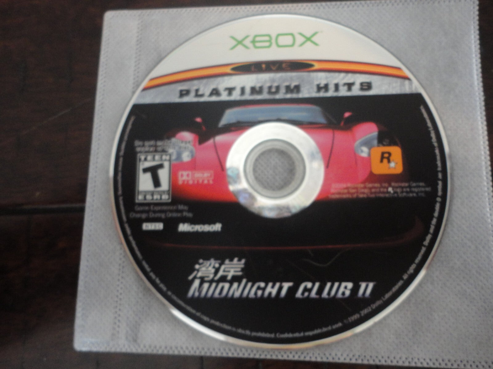Midnight Club II [Platinum Hits} (Microsoft Xbox, 2003) DISC ONLY