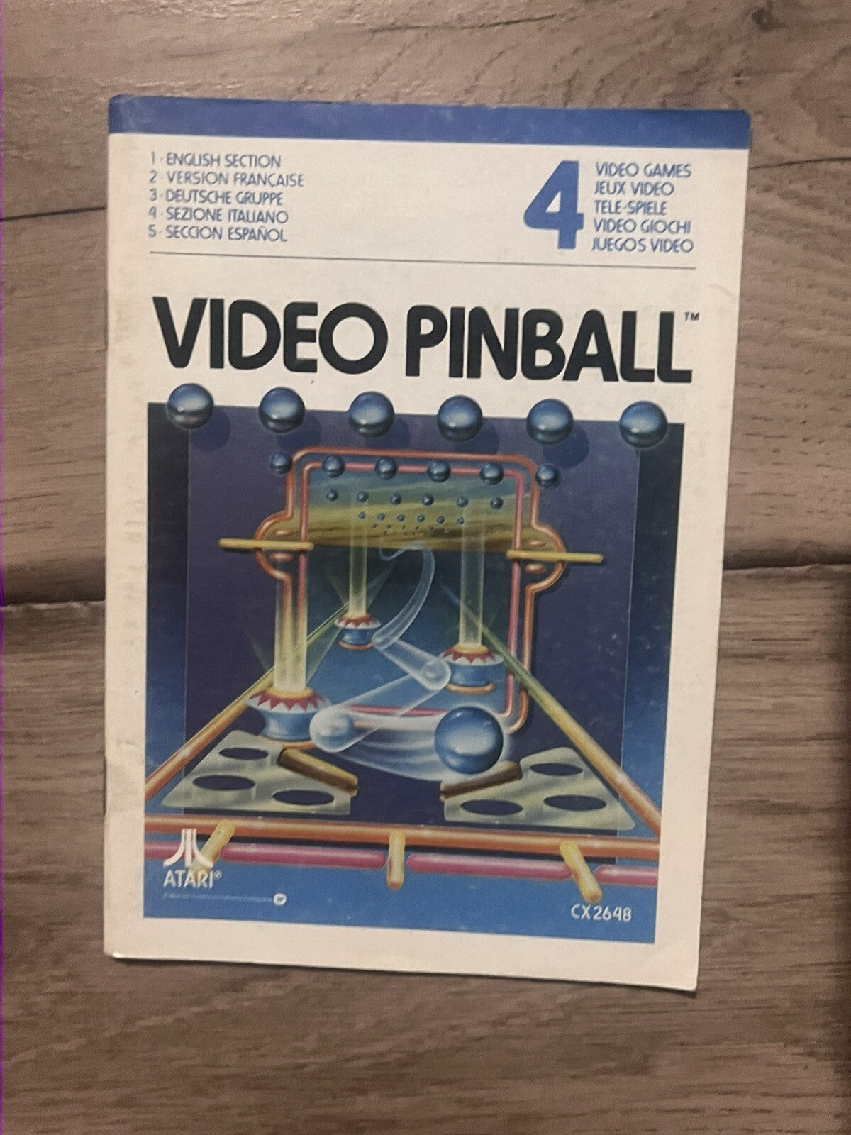 Video Pinball (Atari 2600, 1981) MANUAL ONLY