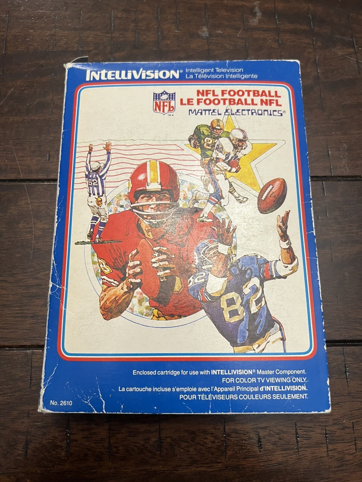 NFL Football (Intellivision, 1980) CIB NO OVERLAYS PLAYBOOK IS RIPPED