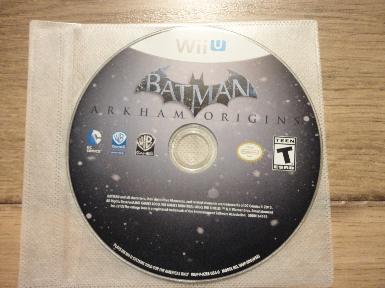 Batman: Arkham Origins (Nintendo Wii U, 2013) DISC ONLY
