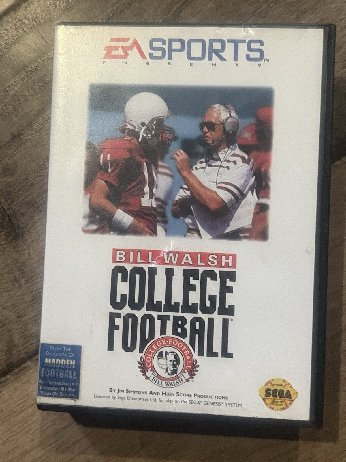 Bill Walsh College Football (Sega Genesis, 1993) WITH BOX NO MANUAL