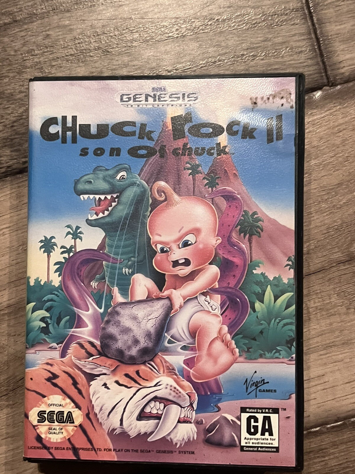 Chuck Rock II 2: Son Of Chuck (Sega Genesis, 1993) CIB COMPLETE IN BOX