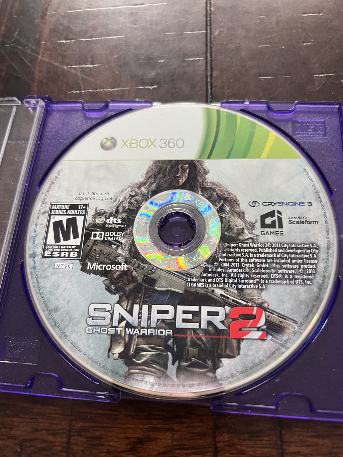Sniper Ghost Warrior 2 (Microsoft Xbox 360, 2013) DISC ONLY