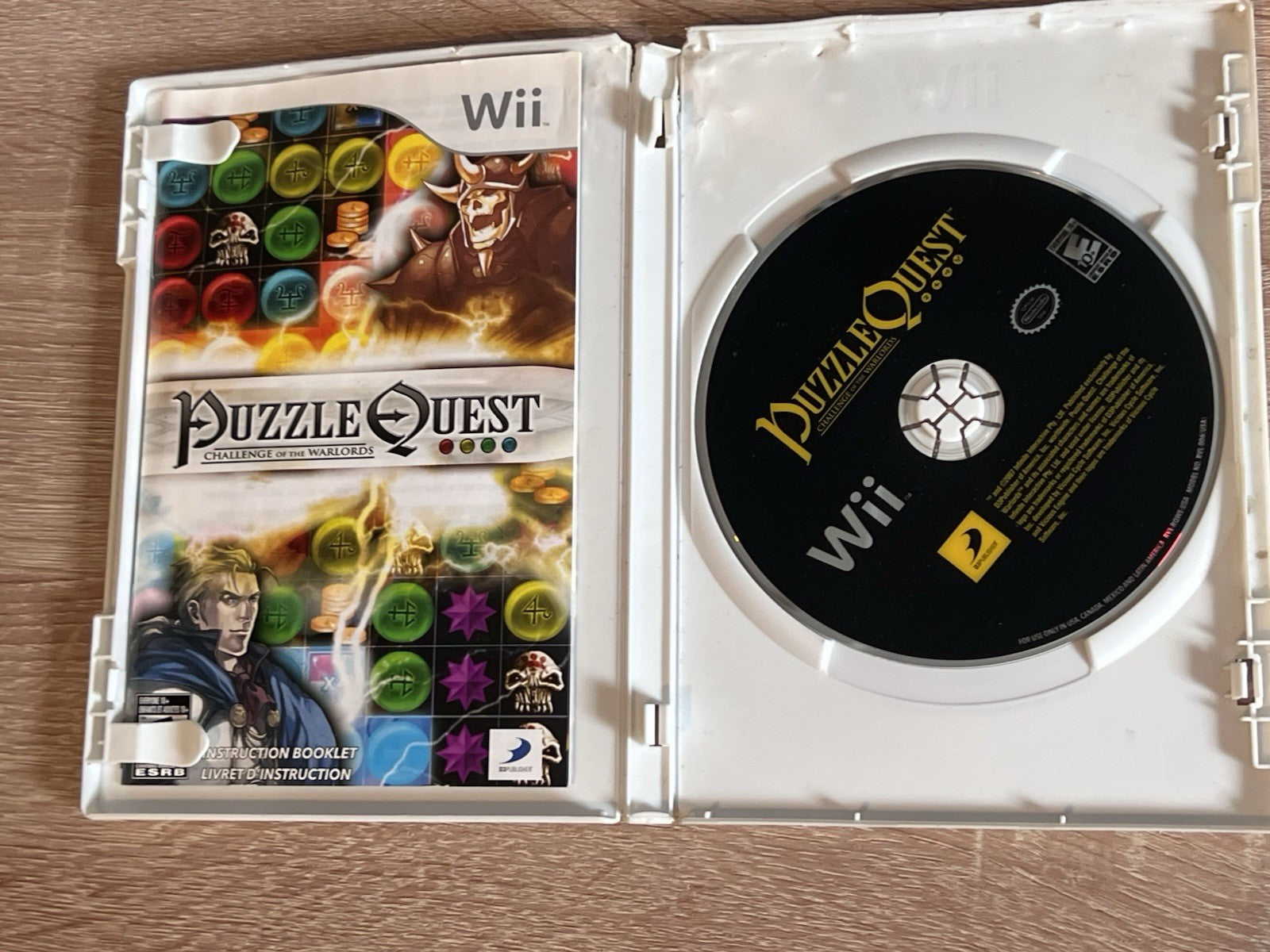 Puzzle Quest: Challenge of the Warlords (Nintendo Wii, 2007) NO ARTWORK