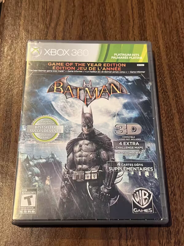 Batman: Arkham Asylum Game of the Year  (Microsoft Xbox 360, 2010) CIB COMPLETE