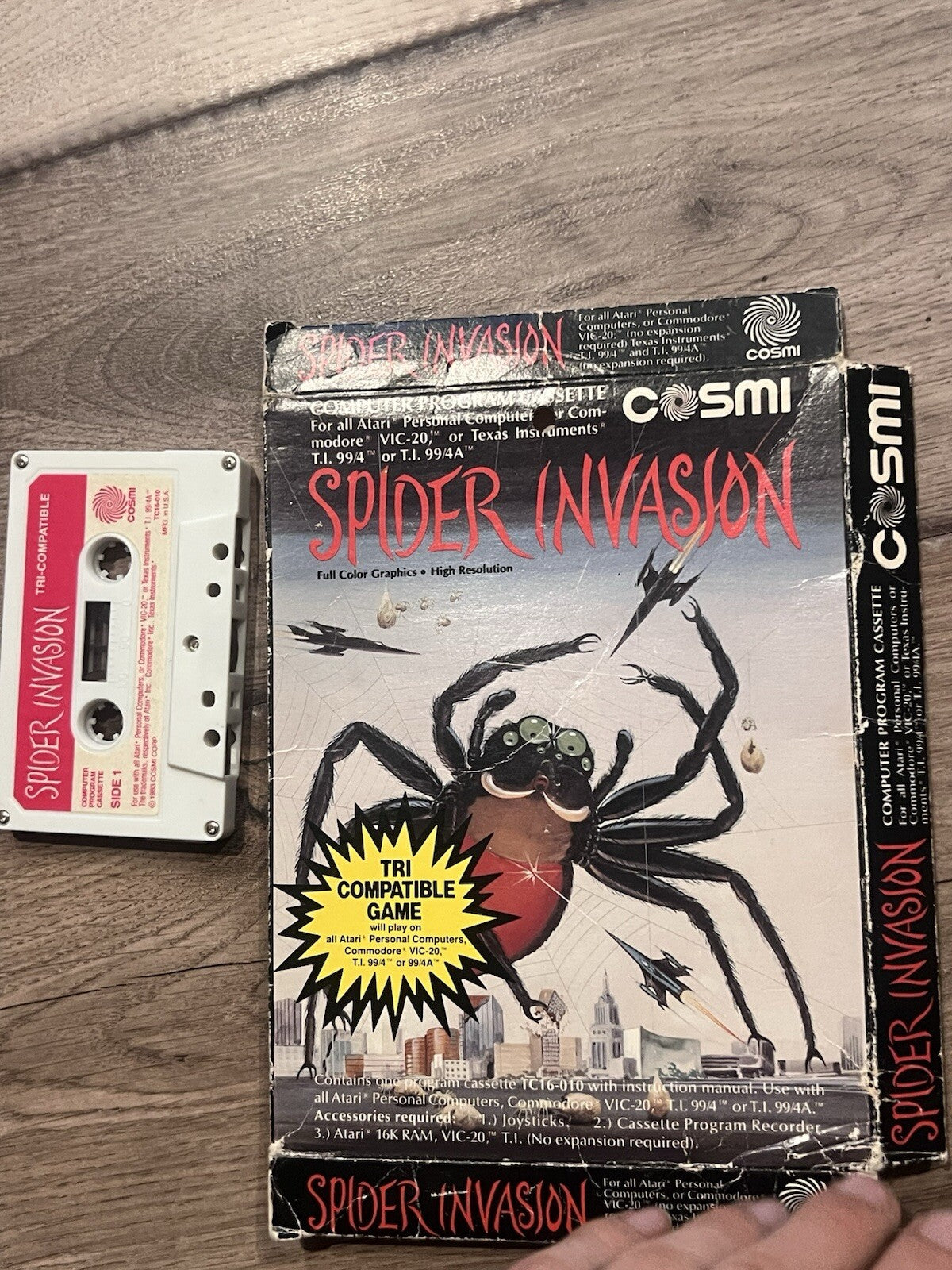 Cosmi Spider Invasion Game Atari 400, 800, Commodore Vic 20, TI 99