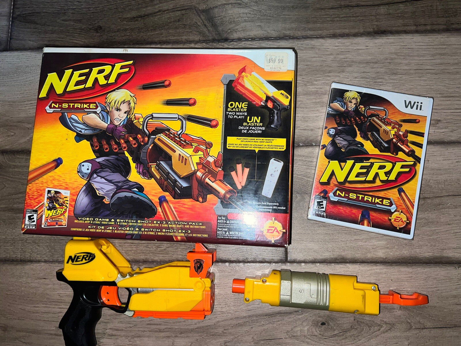 Nintendo Wii Nerf N Strike Game Switch Shot Ex-3 Blaster Action Pack EA 2008