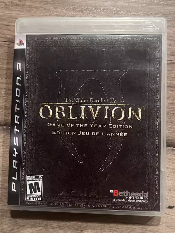 Elder Scrolls IV Oblivion: Game of the Year (Sony Playstation 3, 2007) CIB