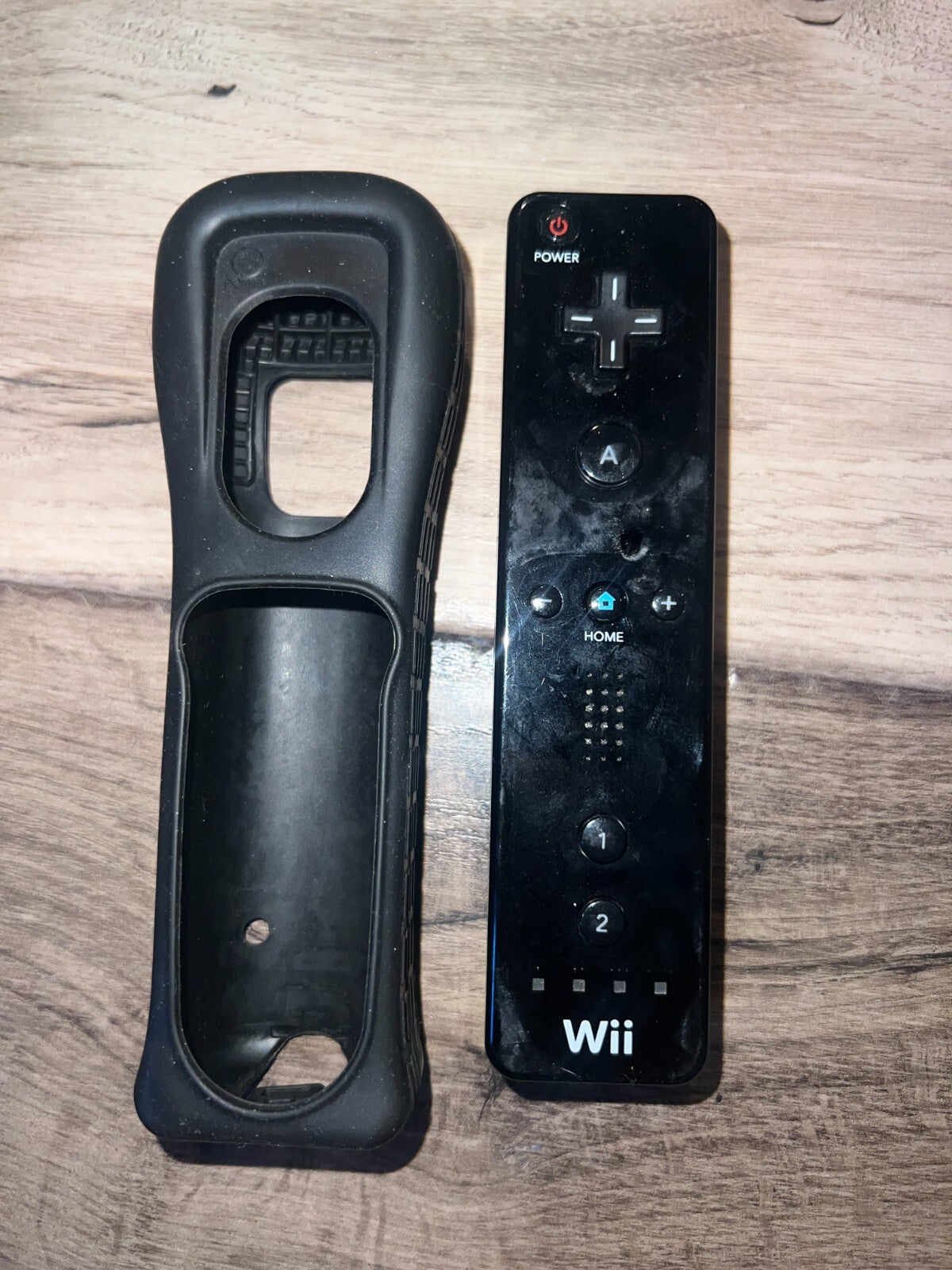 Black Wii Remote Controller With Sleeve Cover No Wristband