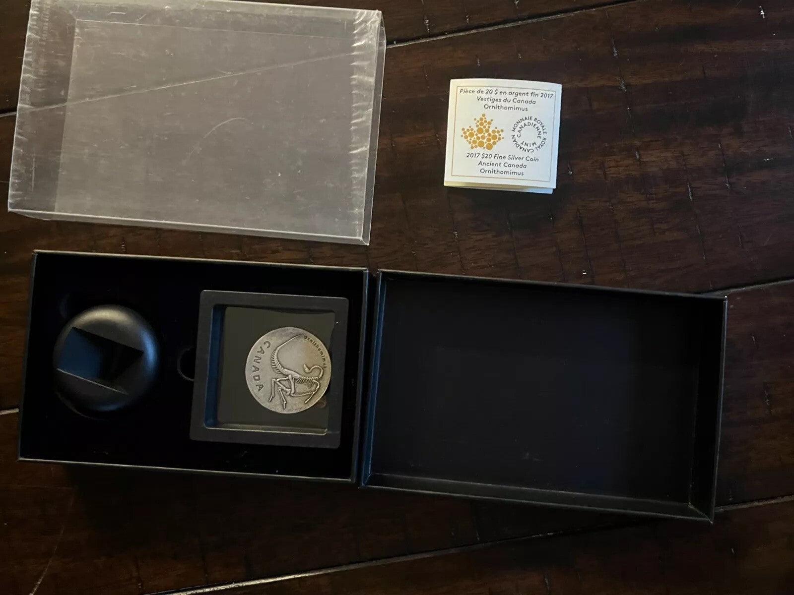 2017 Canada $20 Fine Silver Coin Ancient Ornithomimus Dinosaur (COA+BOX)