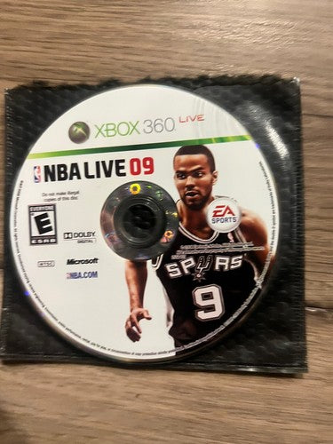 NBA Live 09 (Microsoft Xbox 360, 2008) DISC ONLY