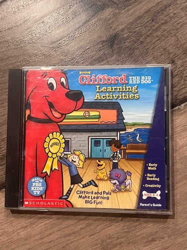 Clifford The Big Red Dog Learning Activities: Scholastic (PC CD-ROM, 2001) CIB