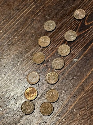 Lot Of Canada Pennies 1952-1967 11 Total