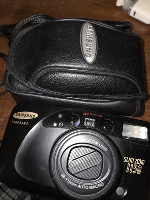Samsung Panorama Slim Zoom 1150 35 mm Point & Shoot Camera Case Power Untested