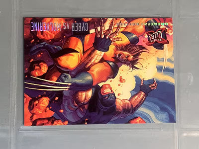 1995 Fleer Ultra Marvel X-Men Greatest Battles Cyber vs Wolverine # 130 Card