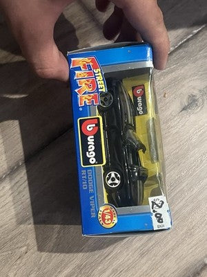 Burago Dodge Viper RT/10 Black Diecast Toy Model 1/18