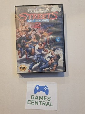 Streets Of Rage 2 (Sega Genesis, 1992) CASE + MANUAL ONLY DAMAGED