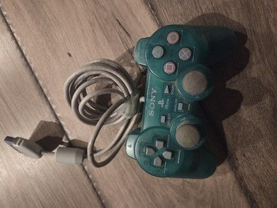 PlayStation 1 PS1 Controller Emerald Clear Green OEM PSOne Analog Sony - Read