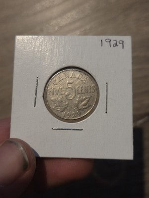 Canada 1929 5 Cents George V Canadian Nickel
