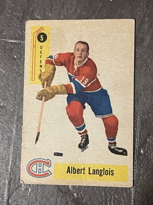 1958-59 Parkhurst Hockey Card #5 Albert Langlois Montreal Canadiens Vintage NHL