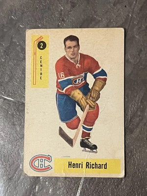 1958-59 Parkhurst Henri Richard Montreal Canadiens #2 Creased
