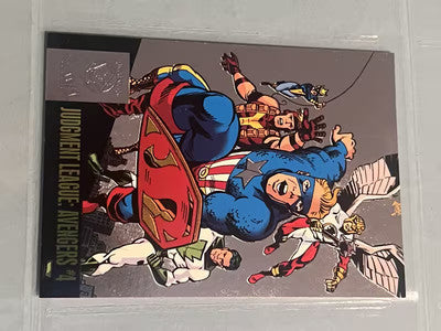 1996 Fleer SkyBox Power Blast Amalgam Marvel/DC Judgment League Avengers #4 #2/9
