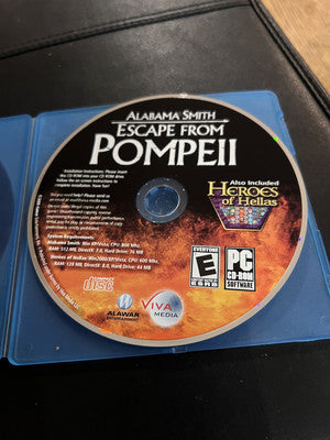 Alabama Smith Escape From Pompeii PC Game Adventure Puzzle DISC ONLY