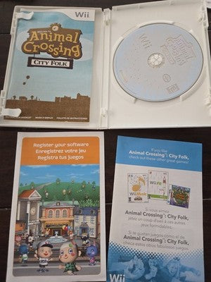 Animal Crossing City Folk (Nintendo Wii, 2008) CIB COMPLETE WITH INSERTS