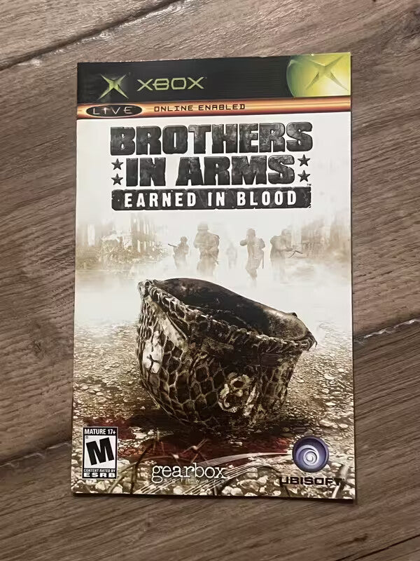 Brothers in Arms: Earned in Blood (Microsoft Xbox, 2005) MANUAL ONLY