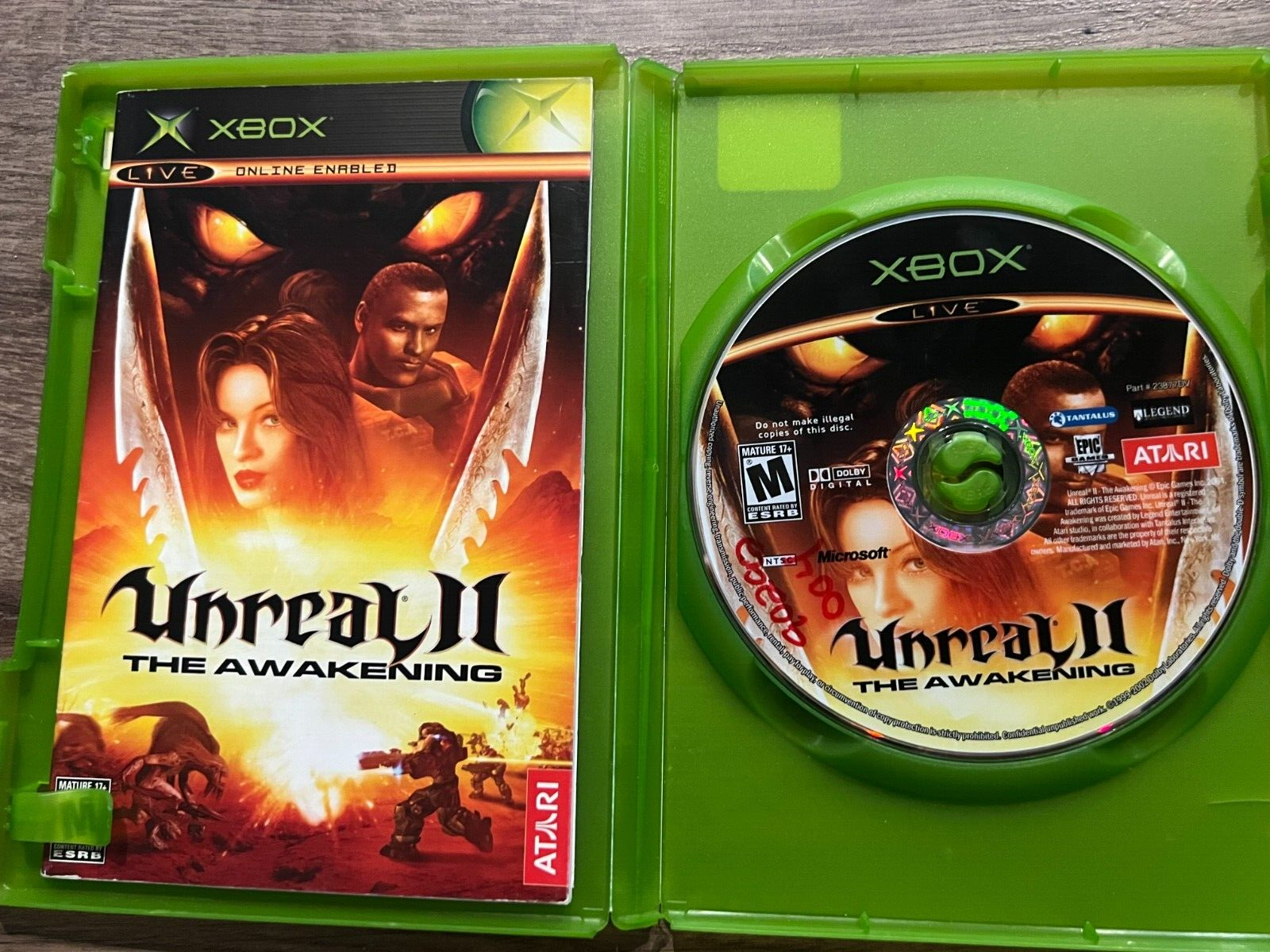 Unreal II: The Awakening (Microsoft Xbox, 2004) NO ARTWORK
