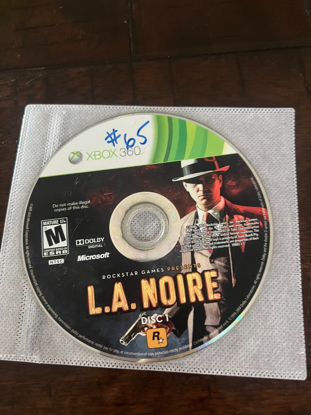 L.A. Noire (Microsoft Xbox 360, 2011) DISC 1 ONLY