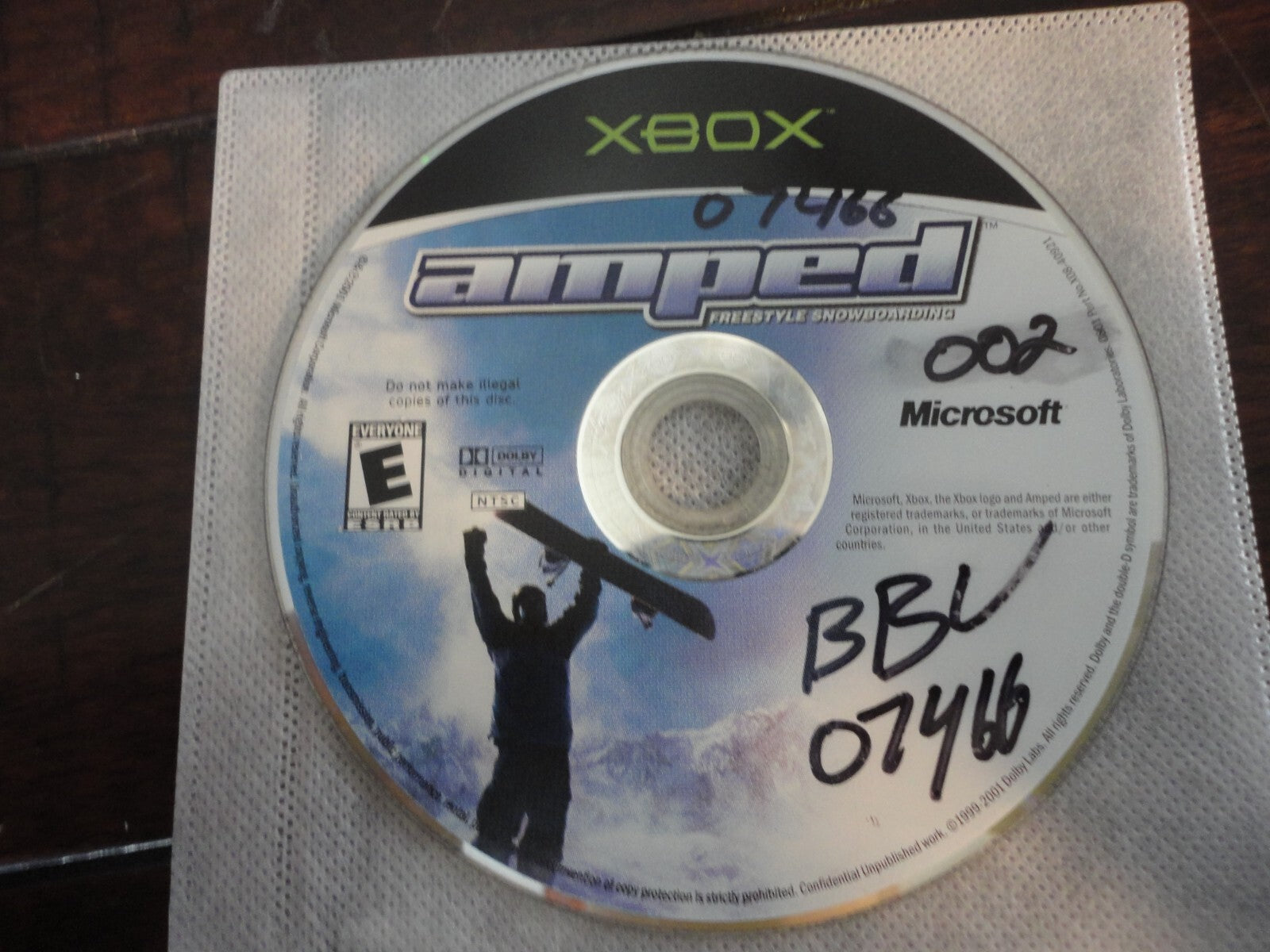 Amped: Freestyle Snowboarding (Microsoft Xbox, 2001) DISC ONLY