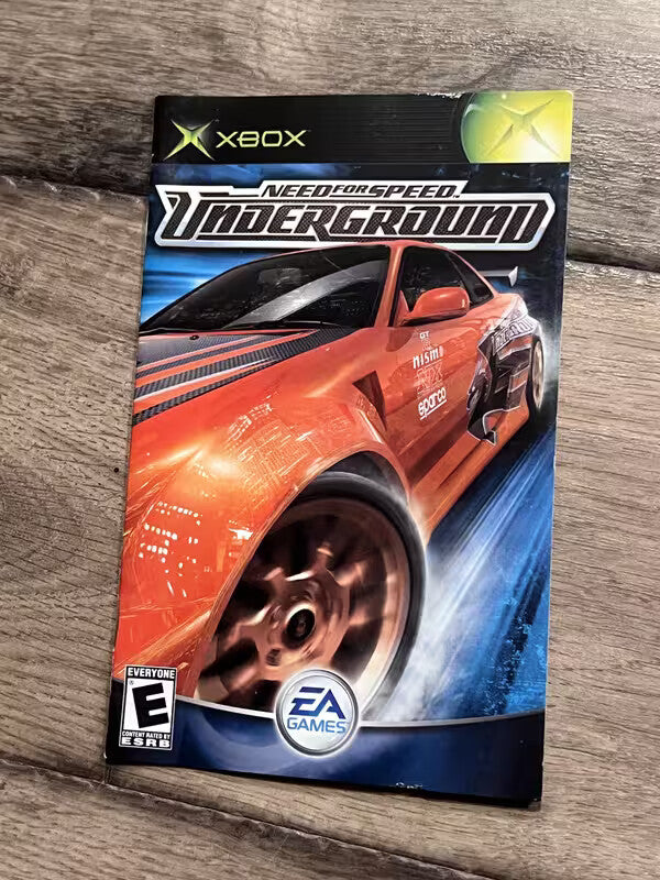 Need For Speed Underground (Microsoft Xbox, 2003) Manual Only