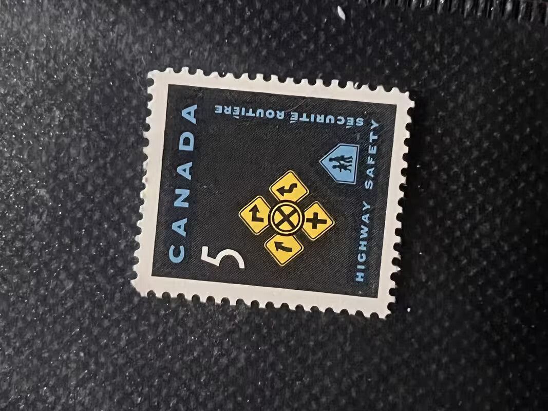 Canada #447 Stamp 1966 5 Cent Highway Safety Traffic Signs