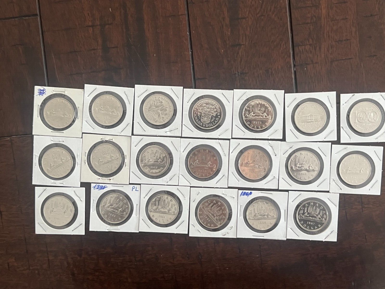 YEAR SET Canada Proof-like Nickel Dollar Lot of 20 1968-1987