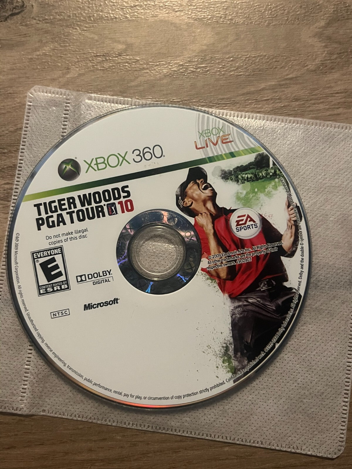 Tiger Woods PGA Tour 10 (Microsoft Xbox 360, 2009) DISC ONLY