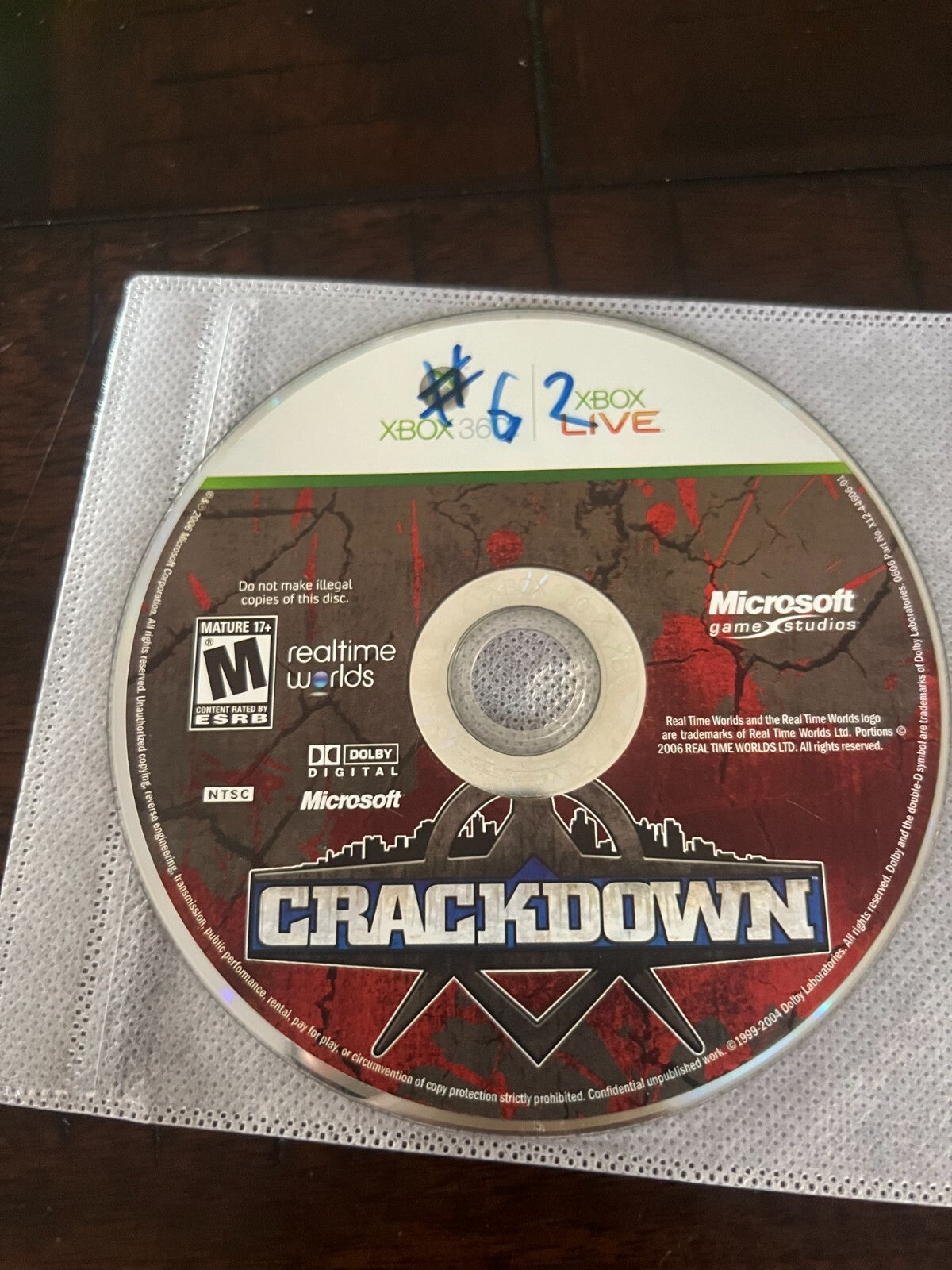 Crackdown (Microsoft Xbox 360, 2007) DISC ONLY