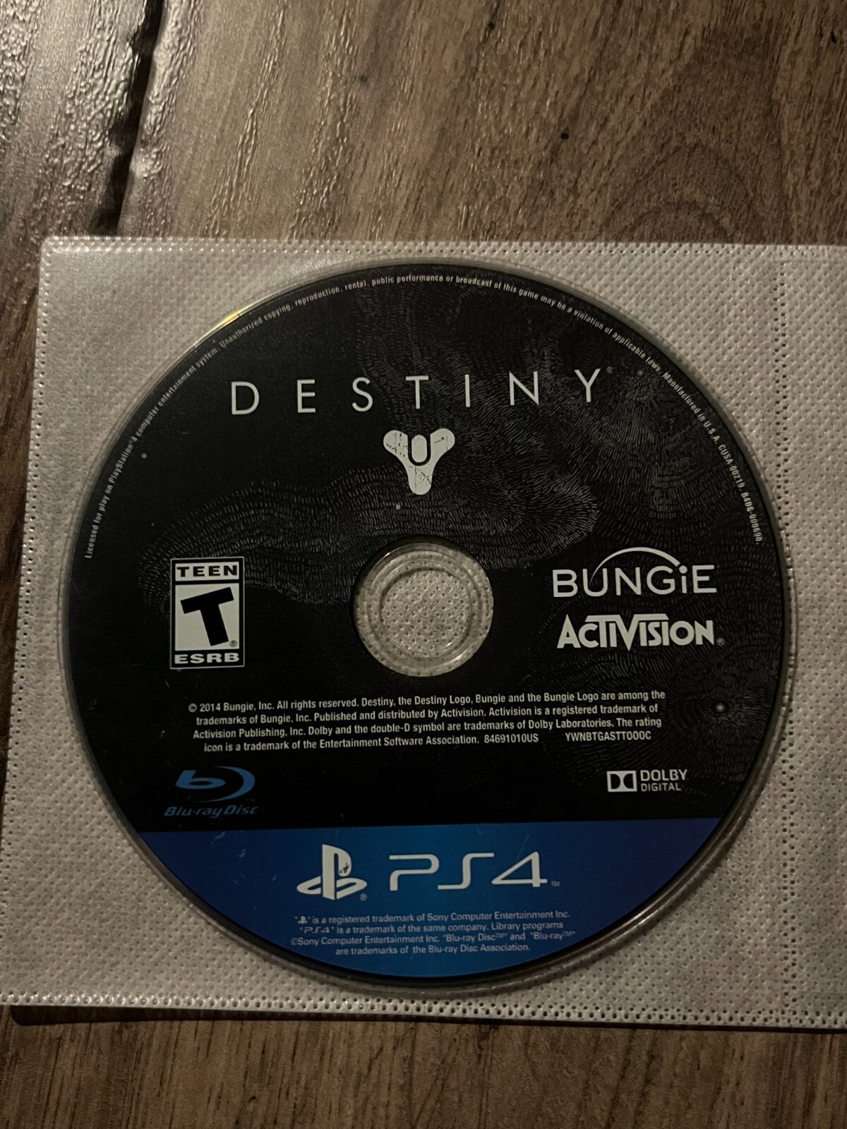 Destiny (Sony PlayStation 4, 2014) DISC ONLY